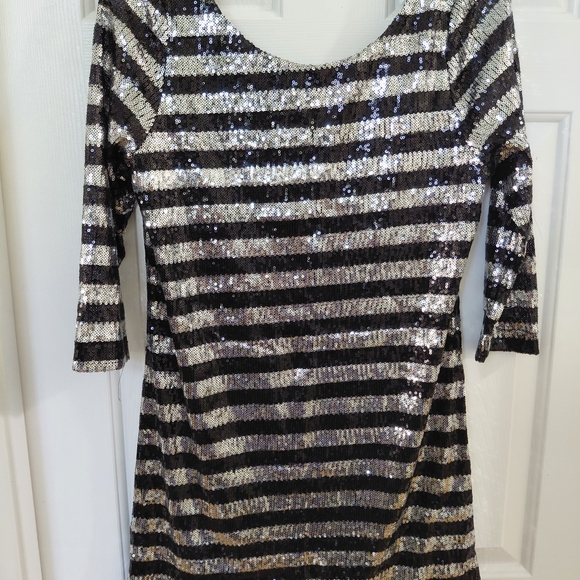 Glamorous Sequin Striped Dress - Picture 1 of 6
